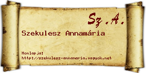 Szekulesz Annamária névjegykártya
