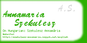 annamaria szekulesz business card