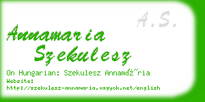 annamaria szekulesz business card
